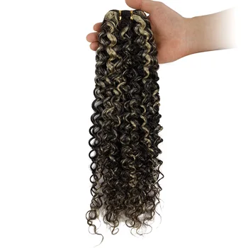 Бразилски Снопове Къдрава коса Преплитат Човешки коси Снопове Къдрава коса за изграждане на Дълбоки Вълнообразни коса за жени - Изображение 1  