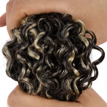 Бразилски Снопове Къдрава коса Преплитат Човешки коси Снопове Къдрава коса за изграждане на Дълбоки Вълнообразни коса за жени - Изображение 2  