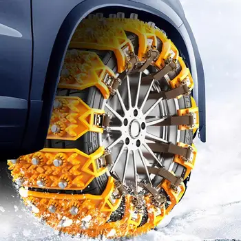 Вериги за сняг за автомобилни гуми, Универсални регулируеми мини вериги, които осигуряват отлично сцепление на хлъзгави повърхности, автомобилни аксесоари - Изображение 2  