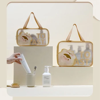 Водоустойчива чанта за баня, здрава и лека, хубава чанта за грижа за кожата, Просторна чанта за грижа за кожата С регулируеми разделители - Изображение 2  