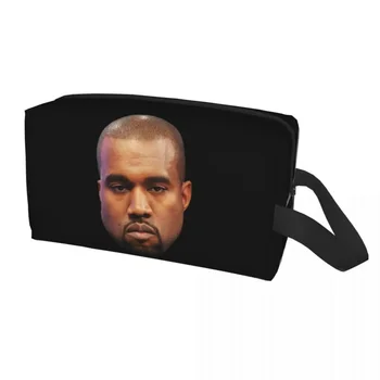 Дамски косметичка Kanye West Смешни Meme Kawaii, косметичка голям капацитет за грим, чанти за съхранение на тоалетни принадлежности - Изображение 1  