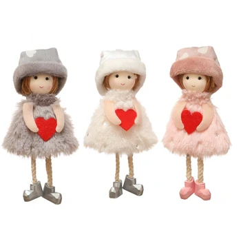Ден на Майката, Ден на Св. Валентин, Кукла-цилиндър с червено сърце, Скъпа Кукла-момиче, Благородна Материя, Подарък за майка си на почивка, Окачване - Изображение 1  