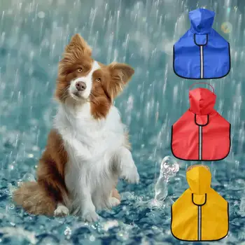 Дъждобран за кучета, стилен и устойчив на надраскване шапка-дъждобран за кученца, дъждобран с удебелени светлоотразителни полета за разходки - Изображение 2  