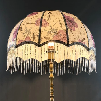Европейският Ретро лампа във формата На чадър, Тъканно Полилей, монтиран на стената лампа, калъф С пискюли, Луксозен Текстилен Лампа, Аксесоари за корпуса на - Изображение 1  