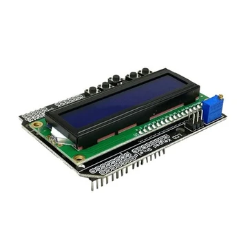 Екран LCD клавиатура с LCD дисплей въвеждане и извеждане на символи LCD1602 за разширителни arduino - Изображение 2  