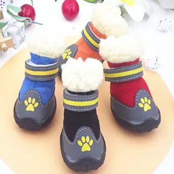 Есенно-зимни обувки за домашни любимци Топли обувки за малки кучета Обувки за кученца померанского йоркшир териер Zapatos Para Perro Аксесоари за кучета - Изображение 2  