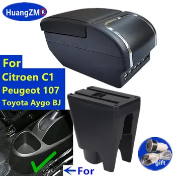 За Citroen C1 Подлакътник Кутия за Peugeot 107 и Toyota Aygo BJ Подлакътник Кутия за съхранение на автомобилни аксесоари, Детайли на интериора Лесна инсталация - Изображение 1  