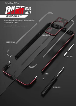 За Huawei P60 Pro ултра тънък метален алуминий броня с рамка, калъф Huawei P60 Метална рамка, калъф за корпуса на - Изображение 2  