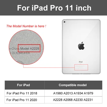 За iPad Pro 11 Case 2020 Г. 2018 Г., Ультратонкая флип-надолу делото-поставка от Изкуствена Кожа с Магнитна Основа За iPad Air 4 2020 Case 10,9 Инча A1980 A2228 - Изображение 2  