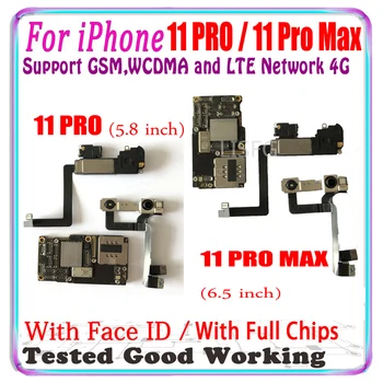 За iPhone 11/11 Pro / 11 Pro Max дънна Платка с обем 256 gb С Face ID 128 gb Оригиналната Разблокированная 64 Gb За iPhone 11 Pro Логическа Такса - Изображение 1  