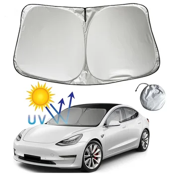 За автомобил Tesla Model 3 Y X S сенника на предното стъкло, сенника на прозореца, сенника е Блокиране на защита от ултравиолетовите лъчи. - Изображение 1  