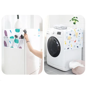 Защита от прах за битови хладилника, богат на функции подвесная чанта за съхранение на горната част на пералната машина - Изображение 2  