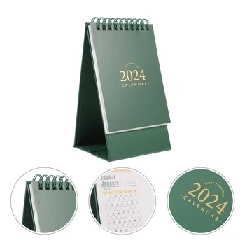 Зелен настолен календар на 2023-2024 години: месечен панти график за дома и офиса - Изображение 1  