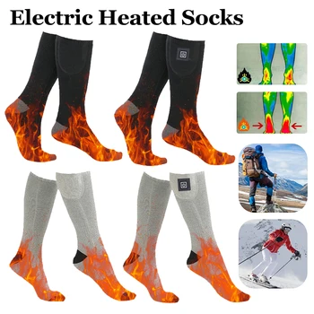 Зимни чорапи с подгряване, термоноски с 3-уровневым контрол, ски чорапи с електрически нагревател, Морозостойкая топло за крака с парно отопление, ски спортове - Изображение 1  