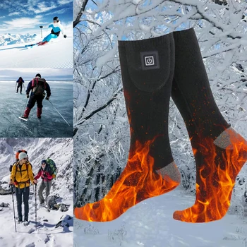 Зимни чорапи с подгряване, термоноски с 3-уровневым контрол, ски чорапи с електрически нагревател, Морозостойкая топло за крака с парно отопление, ски спортове - Изображение 2  