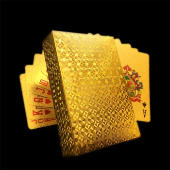 Златни карти за игра Пластмасова детска комплект за покер Фолио Покер pack-Magic Cards Водоустойчив подарък колекция от карти за игра - Изображение 2  