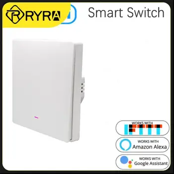 Изисква неутрален проводник на Hristo Smart Wifi Switch Ключа за лампата на 1 2 3 група Приложение Smart Life, с дистанционно управление Работи с Начало на Алекса - Изображение 1  