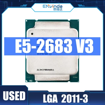 Използва Оригиналния cpu Intel Xeon E5 2683 V3 SR1XH 2.0 Ghz с 14 ядра 35M LGA 2011-3 E5-2683V3 Xeon V3 ПРОЦЕСОР С поддръжка на дънната платка X99 - Изображение 1  