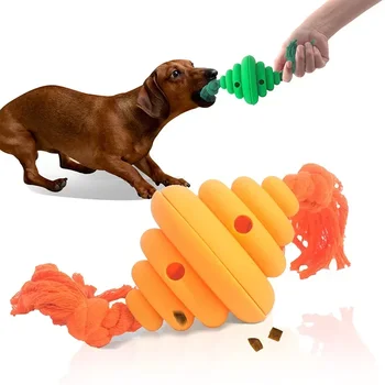 Интерактивни Играчки за кучета Дърпане на въже С Двоен Възел, Въженият Топката, Бавно Преминаващ Хранително-вкусовата Топка, Голяма ИНТЕЛИГЕНТНОСТ, Устойчиви На Грызению, Почистване на Зъби, Играчки За домашни любимци - Изображение 1  