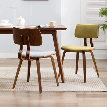 Италиански стол за хранене, кухненски стол от масивно дърво, модерна проста мебели в скандинавски стил, на стол с облегалка, маса и стол в ресторанта на хотела - Изображение 1  