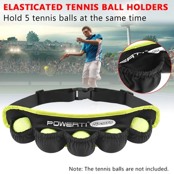Каишка за тенис топки, държач за 5 топки за тенис, поясная чанта, поясная чанта за тичане, каране на колело, ходене, бягане, спорт на открито - Изображение 1  