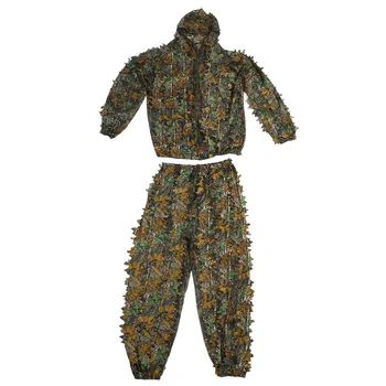 Камуфляжный костюм за лов на открито, камуфляжный костюм от полиестерни влакна, без маскировочный костюм от 3D листа за наблюдение на птици, лов - Изображение 1  