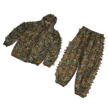Камуфляжный костюм за лов на открито, камуфляжный костюм от полиестерни влакна, без маскировочный костюм от 3D листа за наблюдение на птици, лов - Изображение 2  