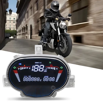 Километража мотоциклет Led дигитален скоростомер с вольтметром ниво на гориво, Аксесоари за мотоциклети Yamaha Sight 115 - Изображение 2  