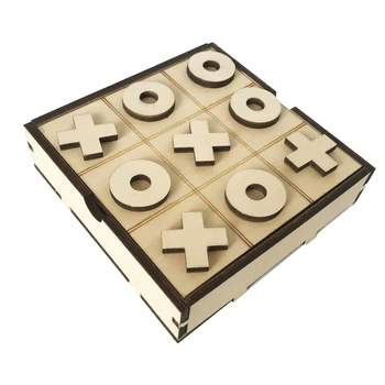 Класически настолни игри тик-так-toe ръчно изработени, дървени настолни игри-пъзели за деца и възрастни - Изображение 1  