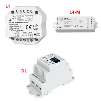 Контролер DMX адреси 0/1-10V Преобразувател на сигнала RF 0/1-10V слаби и DMX декодер 0/1-10V, което показва 1 или 4-канален сигнал 0/1-10V - Изображение 1  