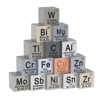 Кубчета метални елементи от 15 теми -Комплект кубчета плътност За 1 Колекция от Периодичната таблица на елементите - Кубче от чист волфрам (10 мм) Трайно - Изображение 1  