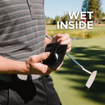 Кърпа за почистване на топки за голф от микрофибър, кърпа за избърсване на стикове за голф (черен) - Изображение 1  