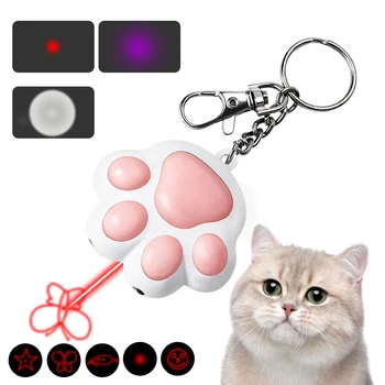 Лазерна показалка с 5 регулируеми модели, интерактивни играчки за котки, акумулаторна чрез USB Технология преследване, интерактивни играчки за домашни котки - Изображение 1  