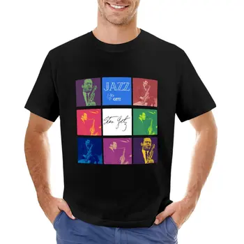 Легенди на джаз музика - тениска Stan Getz, тениска за момче, красиви блузи, тениски, мъжки ризи с дълъг ръкав - Изображение 1  