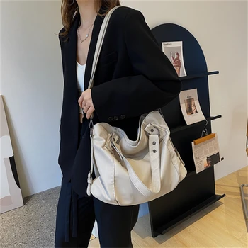 Луксозни маркови чанти през рамо за жени, тенденция на дизайнерска мека чанта-месинджър Leahter 2023, класически дамски портмонета за пътуване до работа, чанти-лотария - Изображение 2  