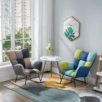 Люлеещ се стол Relax Adults Nordic Luxury единична тапицерия, Еластично стол-люлка за мениджъри, ергономична промишлена мебели Muebles - Изображение 2  