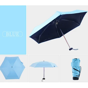 Мини сгъваем джобен чадър, лек чадъри от дъжд с защита от uv, за пътуване, Трайни практически мини-пътуване на открито - Изображение 2  