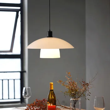 Минималистичен тавана лампа в скандинавски стил на ресторанта, Висящ лампа средновековния дизайн, Датската лампа Ваби-съби, Ретро Настолна Бар Трапезария Полилей - Изображение 2  