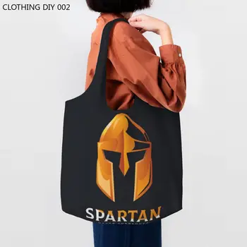 Множество пазарска чанта Sparta Spirit Spartan Skull, дамски холщовая чанта-тоут, здрава чанта за пазаруване, чанта за снимки - Изображение 1  