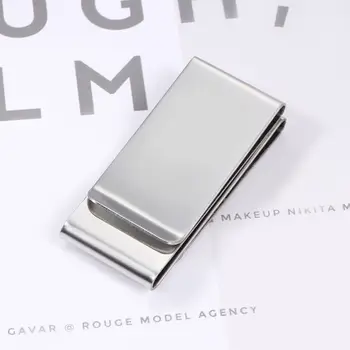 Модерен притежателя мъжки клипове от сребрист метал, с джобен размер скоба за долара, кредитни карти, пари клипове, титуляр - Изображение 1  