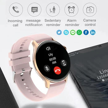 Модерен смарт часовници дамски Bluetooth Покана AMOLED Полносенсорный наблюдение на сърдечната честота, IP68 Водоустойчив спортни смарт часовници за Мъже за Android - Изображение 2  