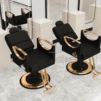 Модерни Златни фризьорски столове, Леки Луксозни Професионални столове за салони за красота, Лесна Салонная мебели, Отвличане на Въртящо Коса стол - Изображение 2  