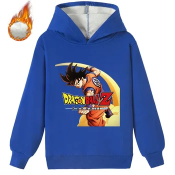 Модни детски дрехи с принтом Dragon Ball Руното hoody с качулка Tiny Cottons Kids Зима 2024 най-Добрият подарък за Коледа - Изображение 2  