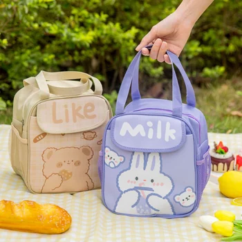Мультяшная Детска Чанта-Хладилник Bento Bag за Еднократна Употреба, Запечатани Чанта-Тоут Голям Капацитет за Работа, Училищни Излети - Изображение 1  