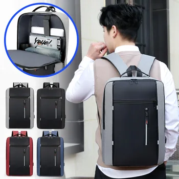 Мъжка бизнес чанта чанта за лаптоп Многофункционално USB-раница Раница с голям капацитет Адаптивни - Изображение 2  