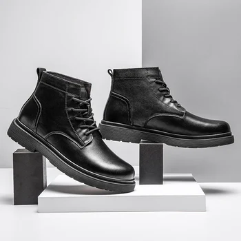 Мъжки обувки Zapatos De Hombre от естествена кожа, модни елегантна луксозна Класическа градинска обувки дантела с най-високо качество - Изображение 2  