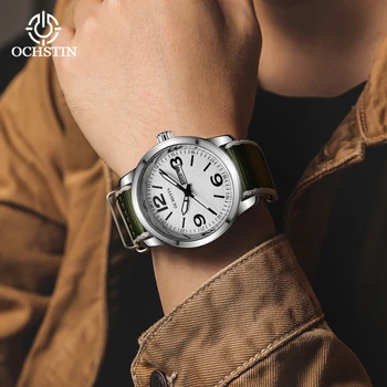 Мъжки ръчен часовник OCHSTIN Водоустойчива с автоматична дата на седмица, мъжки часовник в стил милитари най-добрата марка за луксозни найлонови спортни бизнес мъжки часовници за подарък - Изображение 2  