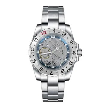Мъжките механични часовници е от неръждаема стомана 316L с матирано пясъка каишка, мъжки часовници с механизъм NH70, сапфировые ръчен часовник, водоустойчив 5ATM - Изображение 2  