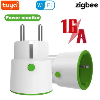 НЕО Coolcam Smart Plug Zigbee WiFi Изход 3680 W 16A Мощност Наблюдение на Енергия Таймер Преминете на ЕС Изход Гласов Контрол от Алекса Google - Изображение 1  