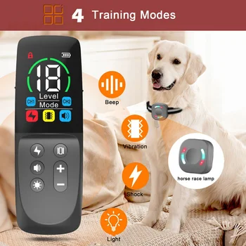 Нашийници за дресура на кучета с дистанционно управление, нашийник за дресура на кучета с вибрация RC 3 режима, 2640-крак акумулаторна електронен нашийник - Изображение 2  